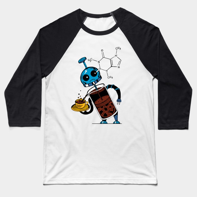 Coffee Robot Baseball T-Shirt by Surly